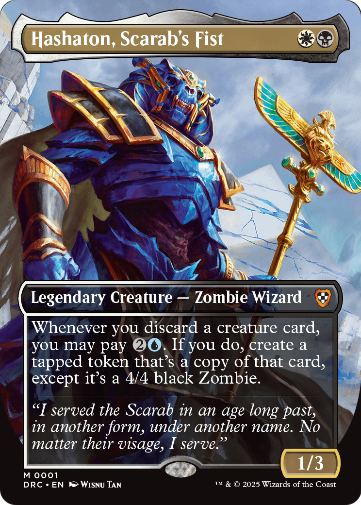 Hashaton, Scarab's Fist – Commander-Karte des CardX Custom Commander Decks (Beispielbild, Edition kann abweichen)