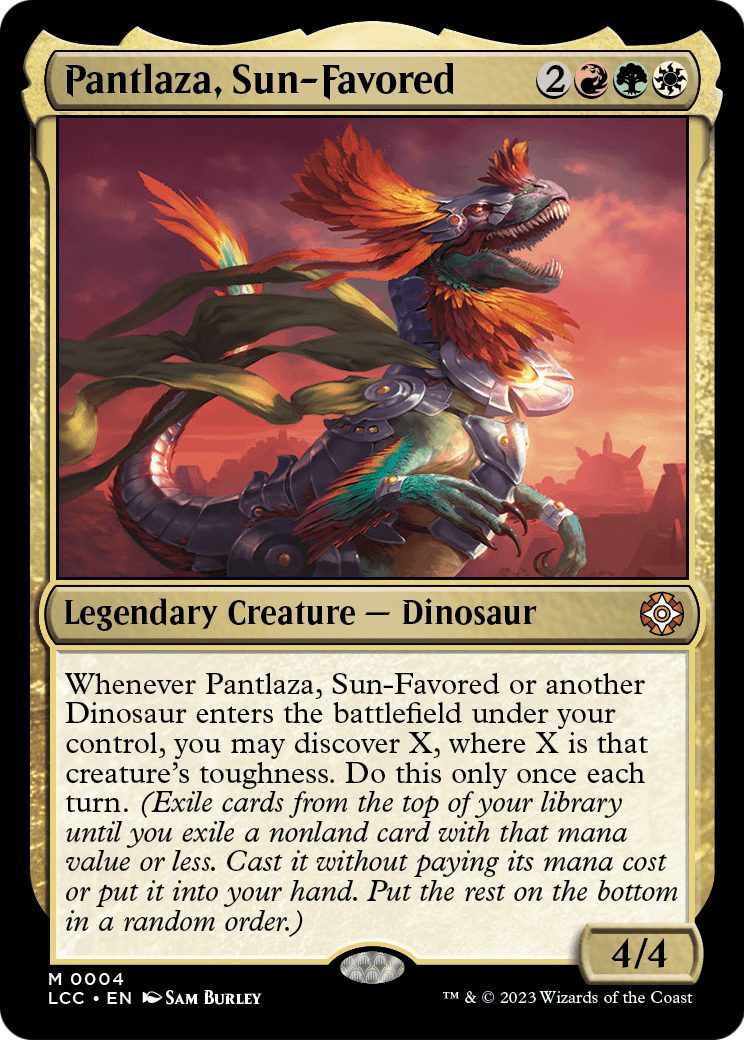 Pantlaza, Sun-Favored – Commander-Karte des CardX Custom Commander Decks (Beispielbild, Edition kann abweichen)