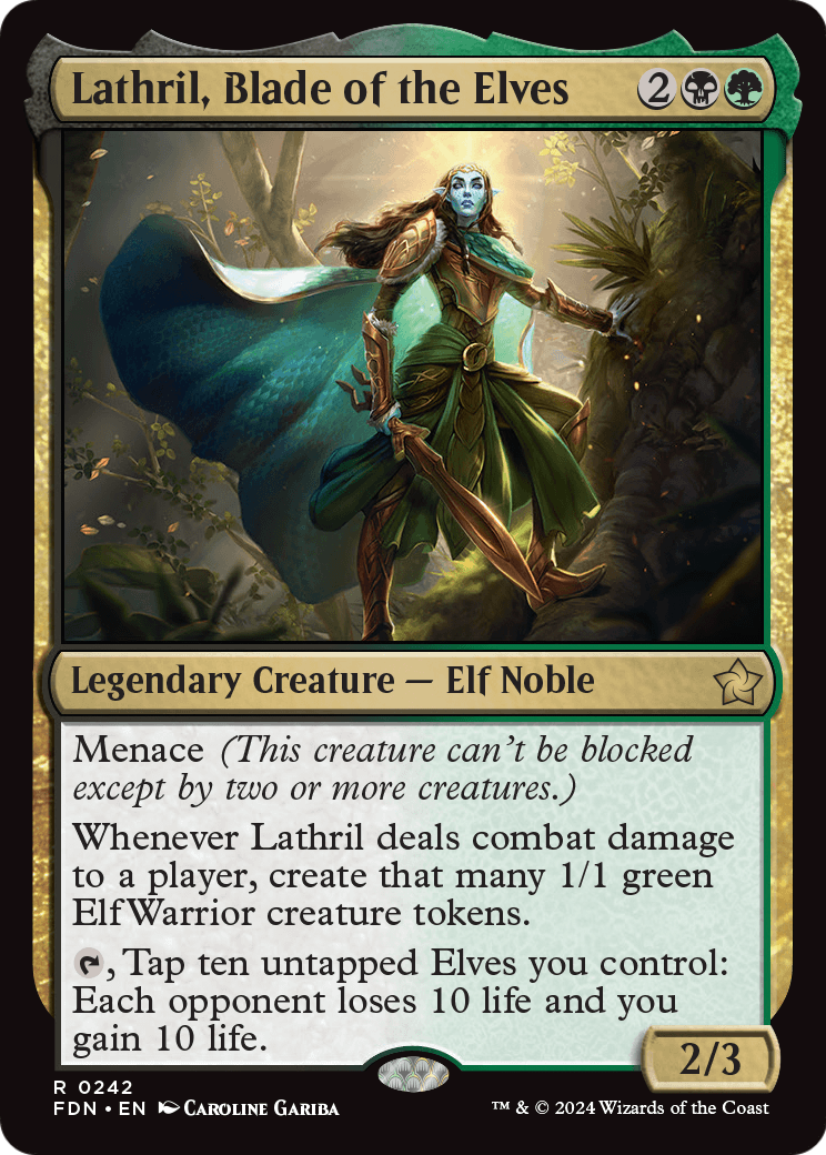 Lathril, Blade of the Elves – Commander-Karte des CardX Custom Commander Decks (Beispielbild, Edition kann abweichen)