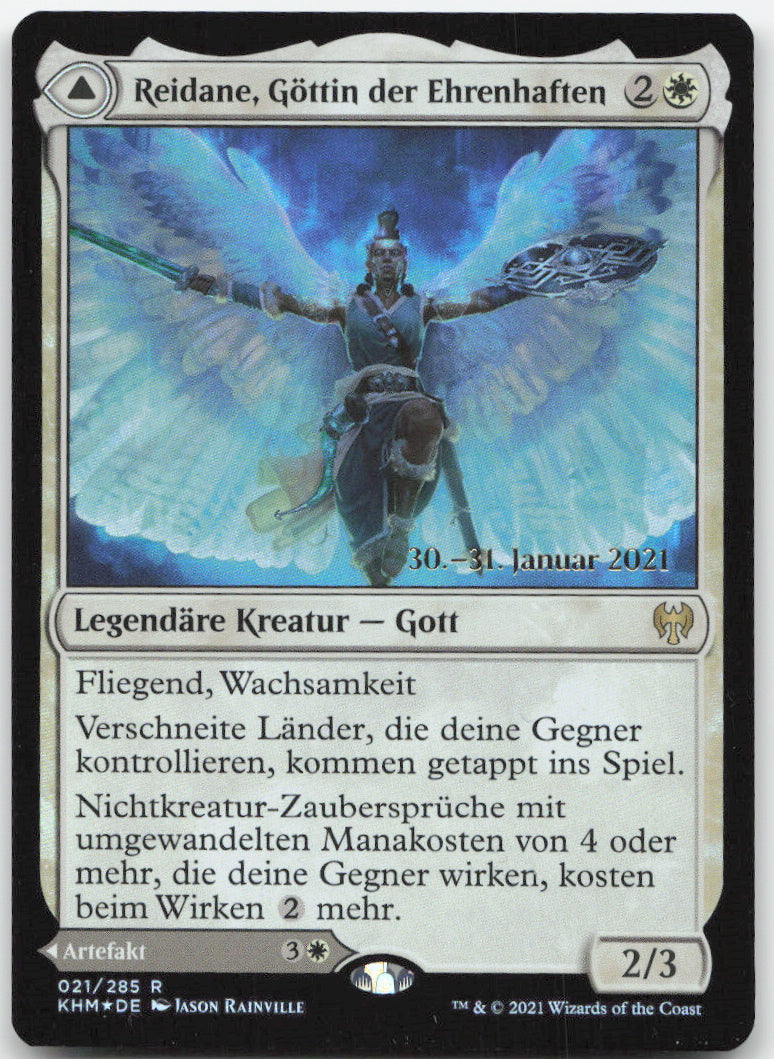 Reidane, God of the Worthy // Valkmira, Protector's Shield – Kaldheim Promos – Vorderseite