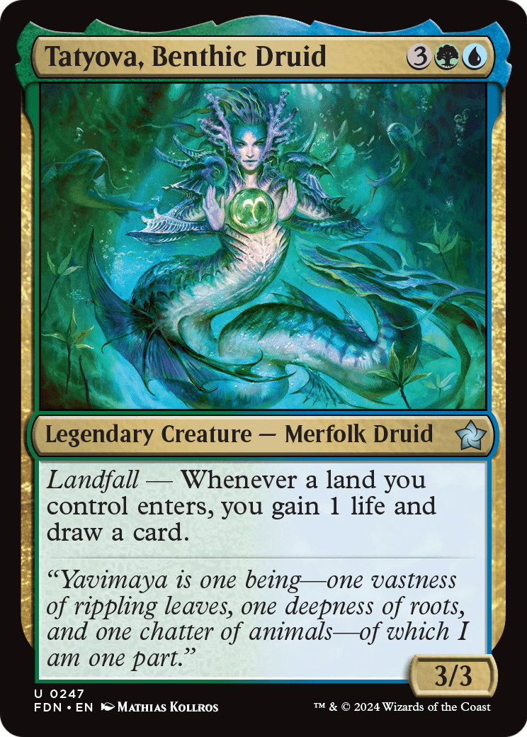 Tatyova, Benthic Druid – Commander-Karte des CardX Custom Commander Decks (Beispielbild, Edition kann abweichen)